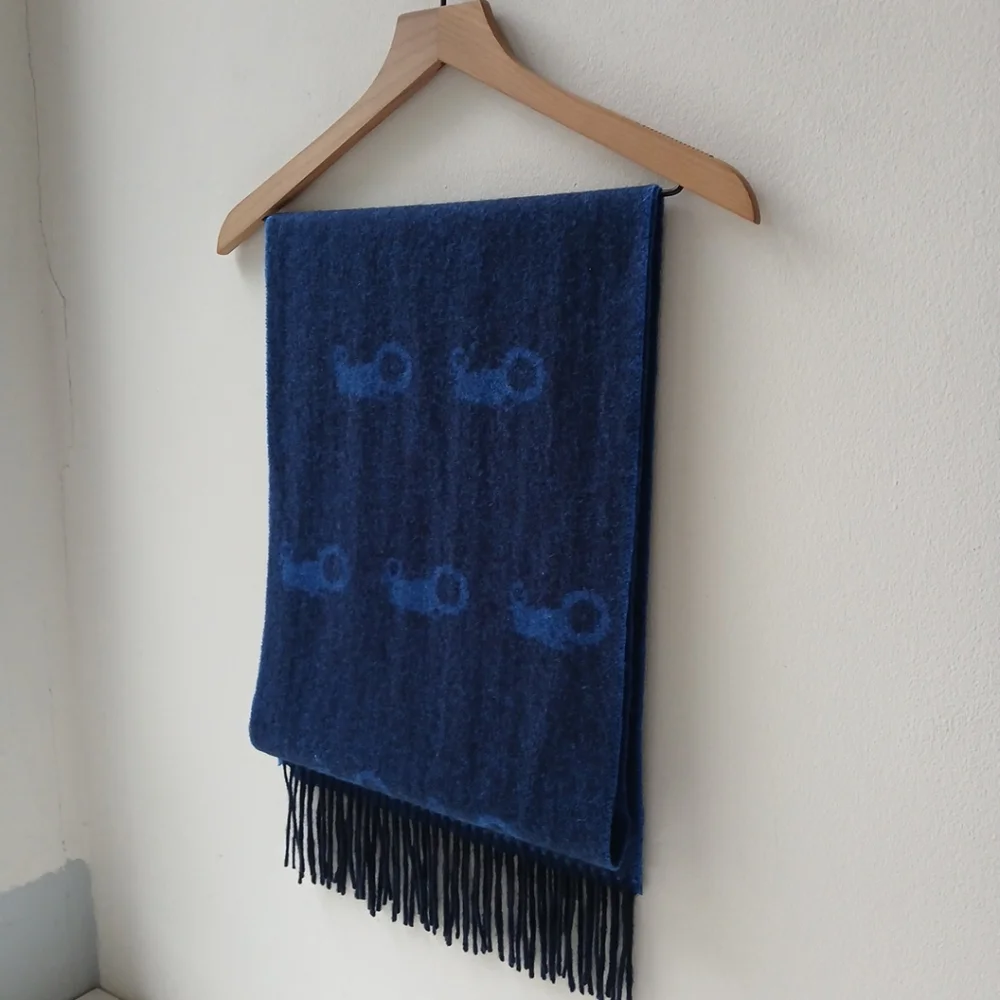 Moods Of Norway Wool Rectangle Scarf Dark Blue - Picture 3 of 6